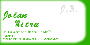 jolan mitru business card